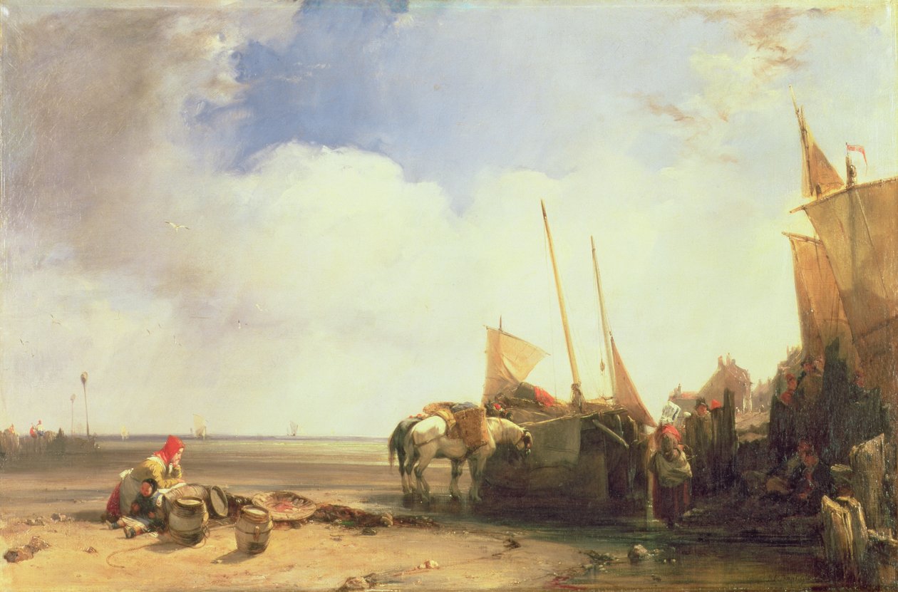 Scena przybrzeżna w Pikardii, ok. 1826 (olej na płótnie) autorstwa Richard Parkes Bonington