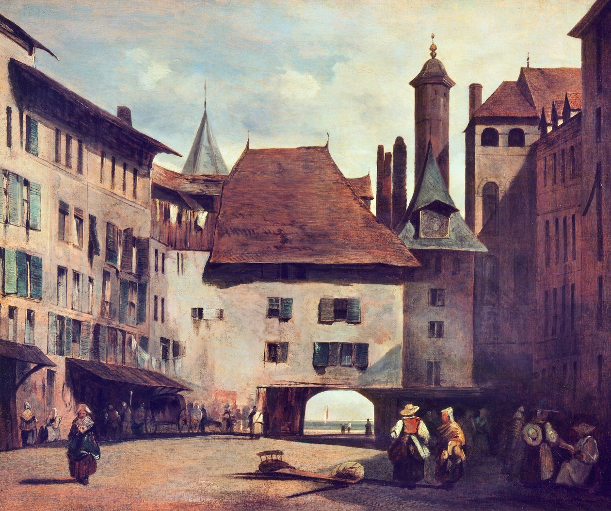 Place du Molard, ok.1830 autorstwa Richard Parkes Bonington