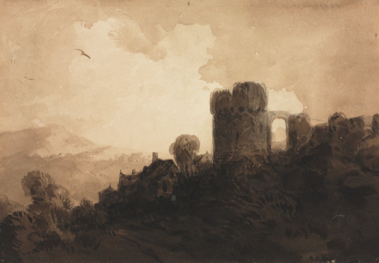Krajobraz z ruinami zamku. autorstwa Richard Parkes Bonington