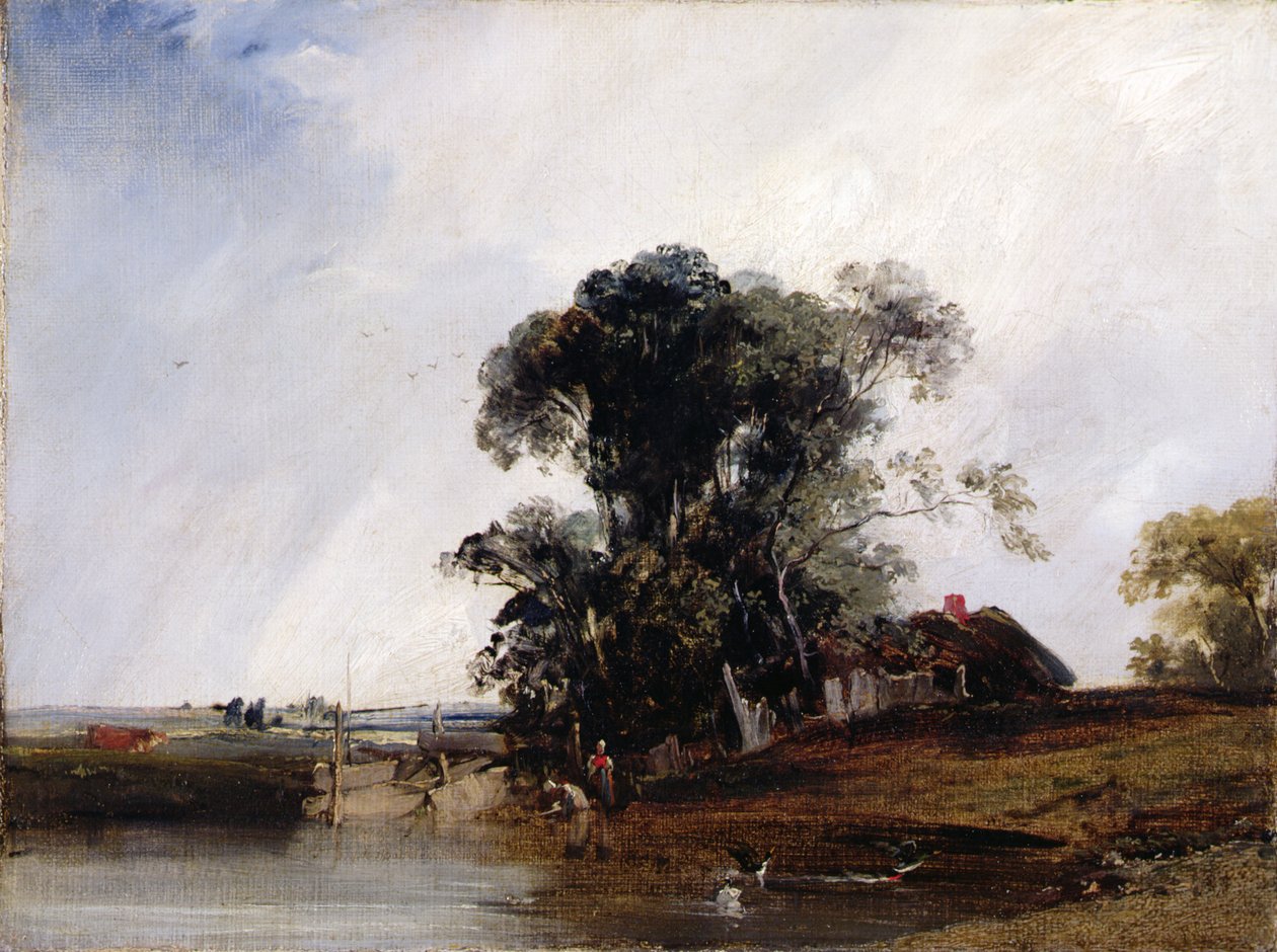 Pejzaż ze stawem, ok. 1825-26 (olej na płótnie) autorstwa Richard Parkes Bonington