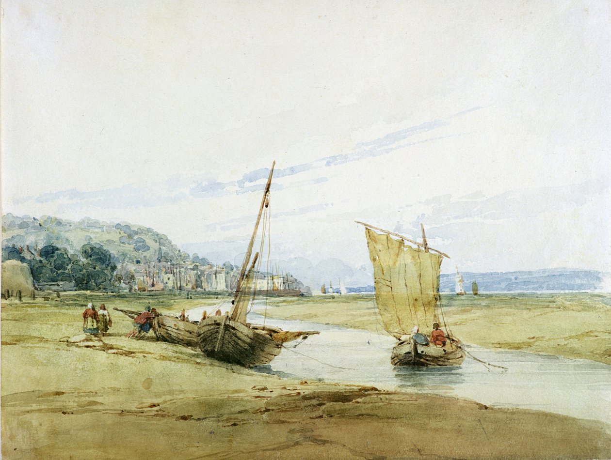 W pobliżu Honfleur, ok. 1822 (wc nad grafitem na papierze) autorstwa Richard Parkes Bonington