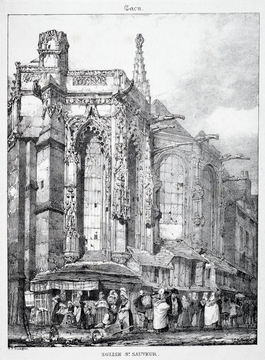 Pozostałości i fragmenty architektury średniowiecznej: kościół św. Sauveura, Caën. autorstwa Richard Parkes Bonington