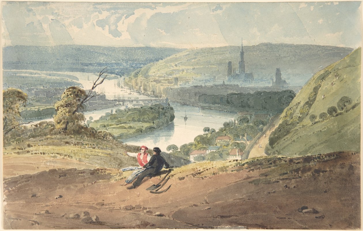 Rouen, widok z Bon-Secours autorstwa Richard Parkes Bonington
