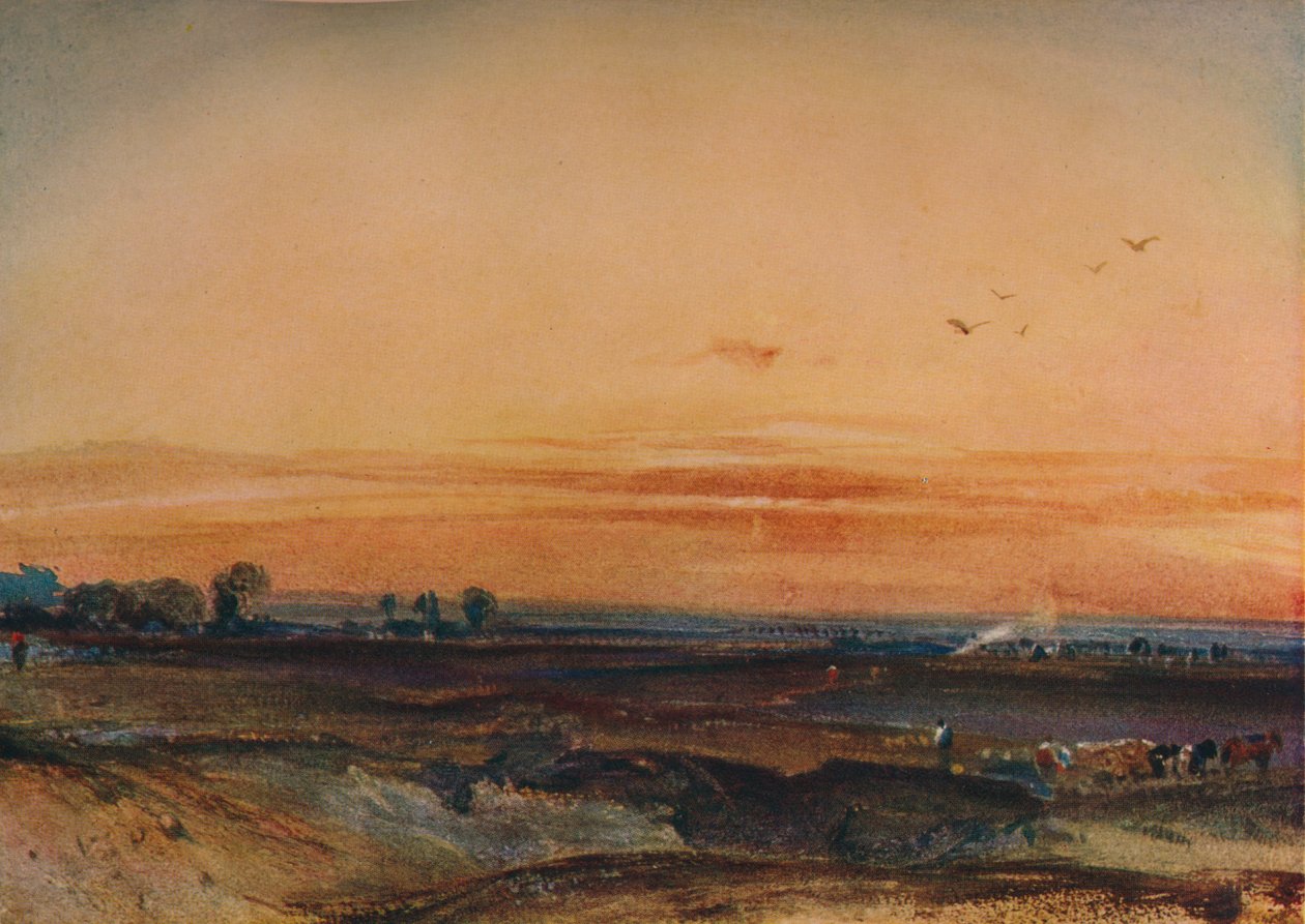 Zachód słońca, 1826 autorstwa Richard Parkes Bonington