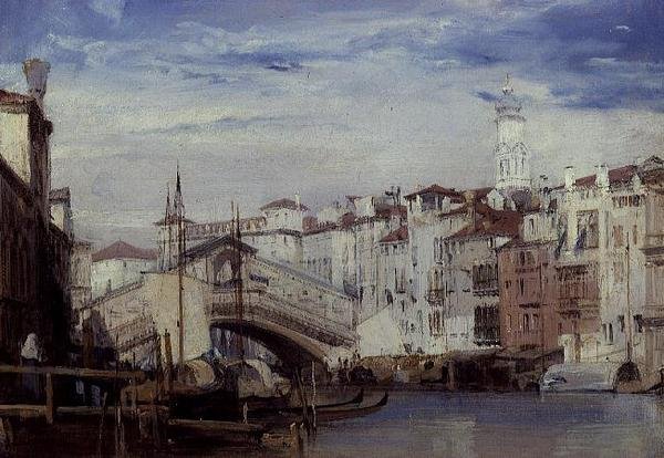 Most Rialto, Wenecja autorstwa Richard Parkes Bonington