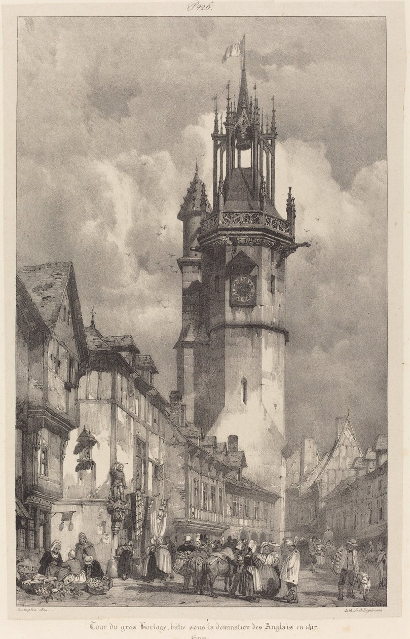 Wieża Gros-Horloge, Evreux autorstwa Richard Parkes Bonington