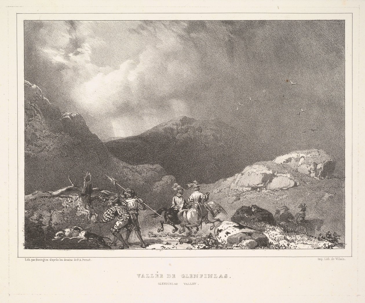 Vallée de Glenfinlas Dolina Glenfinlas , 1826. autorstwa Richard Parkes Bonington