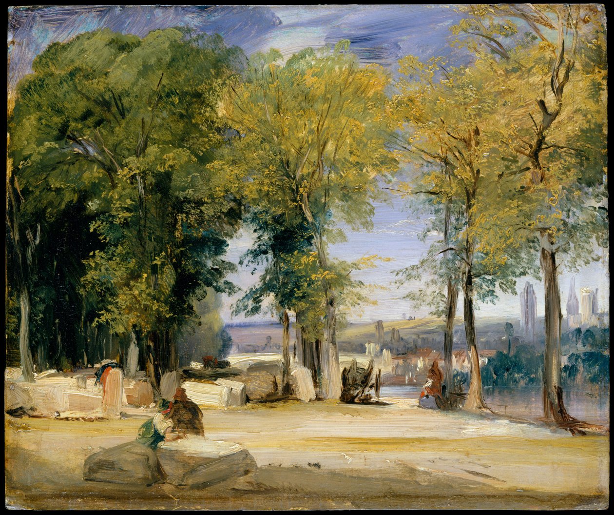 Widok w pobliżu Rouen autorstwa Richard Parkes Bonington