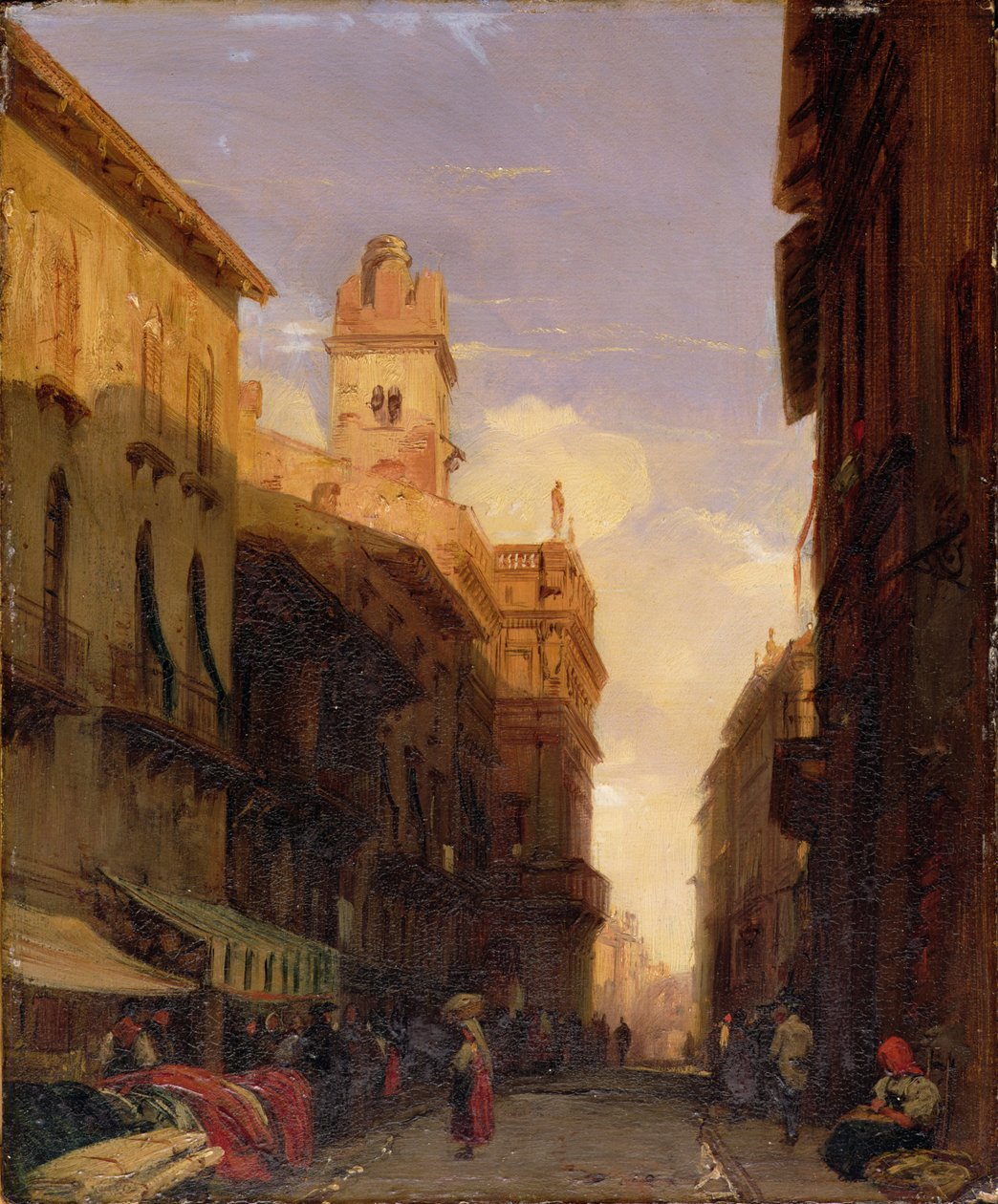 Widok pałacu księcia Maffei, Werona, ok. 1826-27 autorstwa Richard Parkes Bonington