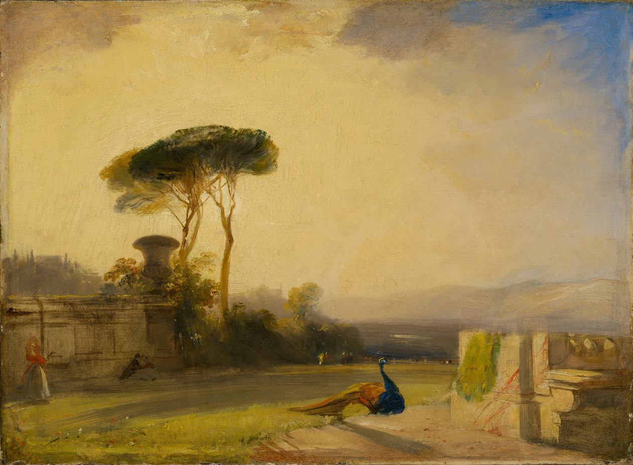 Widok na teren willi niedaleko Florencji autorstwa Richard Parkes Bonington