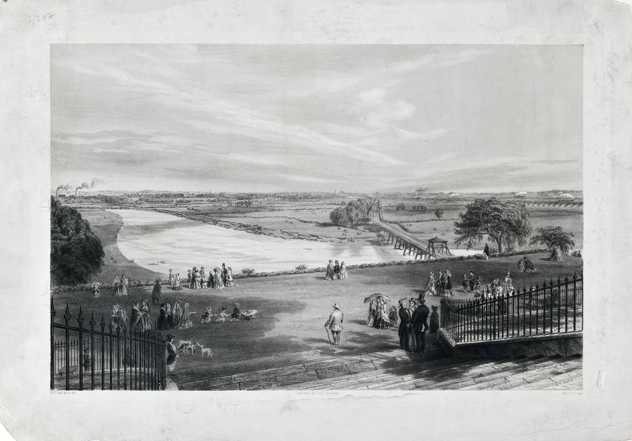 Avenham  Miller Park, ok. 1870 r. (litografia barwiona na papierze) autorstwa Richard Parminter Cuff