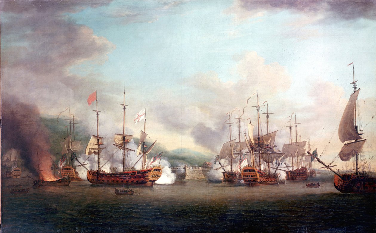 Zdobycie Port Louis (Haiti) w dniu 8 marca autorstwa Richard Paton