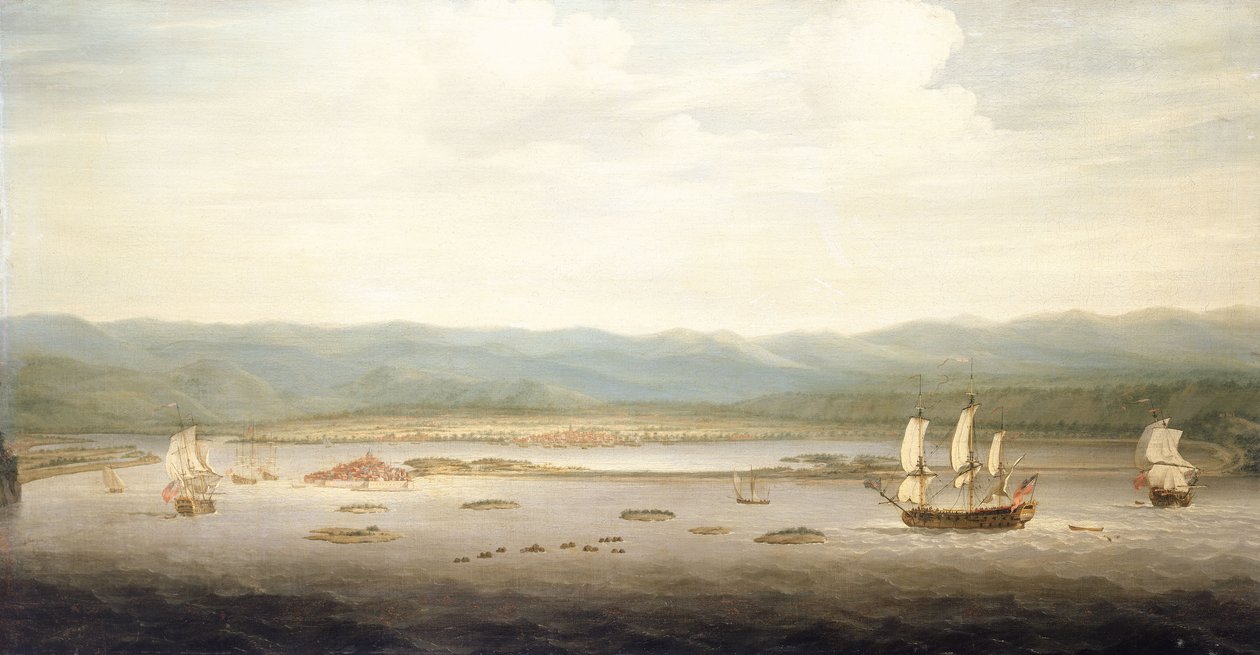 Widok Port Royal, Jamajka, ok. 1758 (olej na płótnie) autorstwa Richard Paton