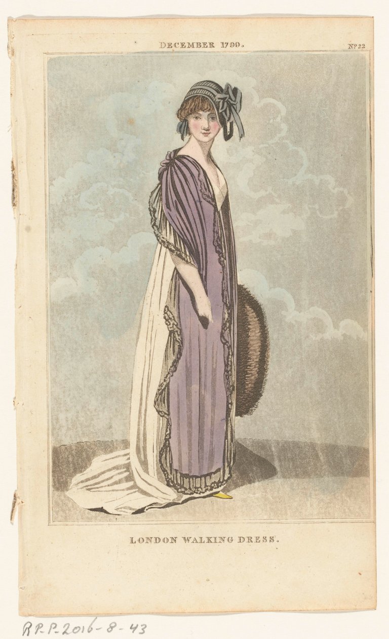 Magazine of Female Fashions of London and Paris, No.22, grudzień 1799. London Walking Dress autorstwa Richard Phillips