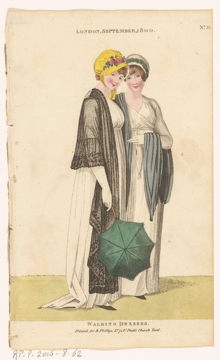 Magazyn Mody Kobiecej Londynu i Paryża. Nr 31: Londyn, wrzesień 1800: Walking Dresses autorstwa Richard Phillips