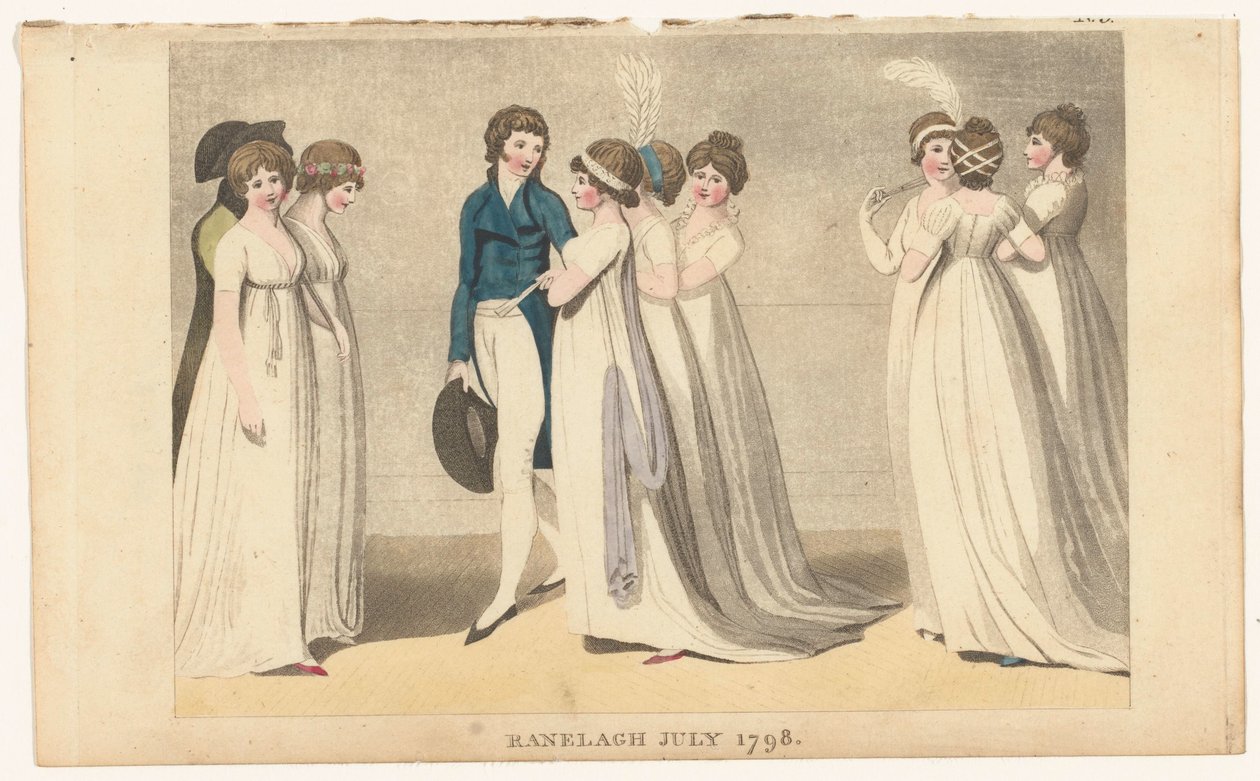 Magazyn Kobiet Mody w Londynie i Paryżu: Ranelagh lipiec 1798 autorstwa Richard Phillips
