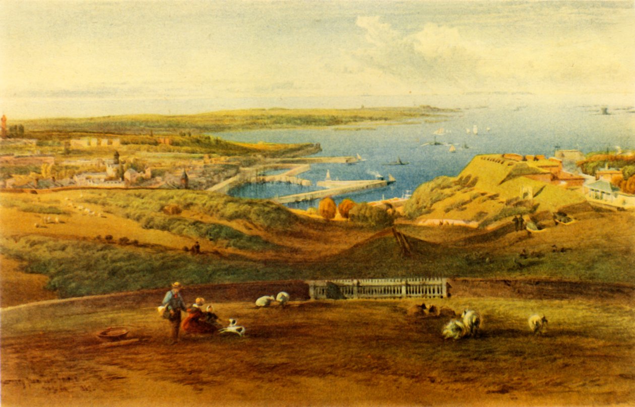 „Widok ogólny Guernsey z Port George”, 1850, 1946. autorstwa Richard Principal Leitch