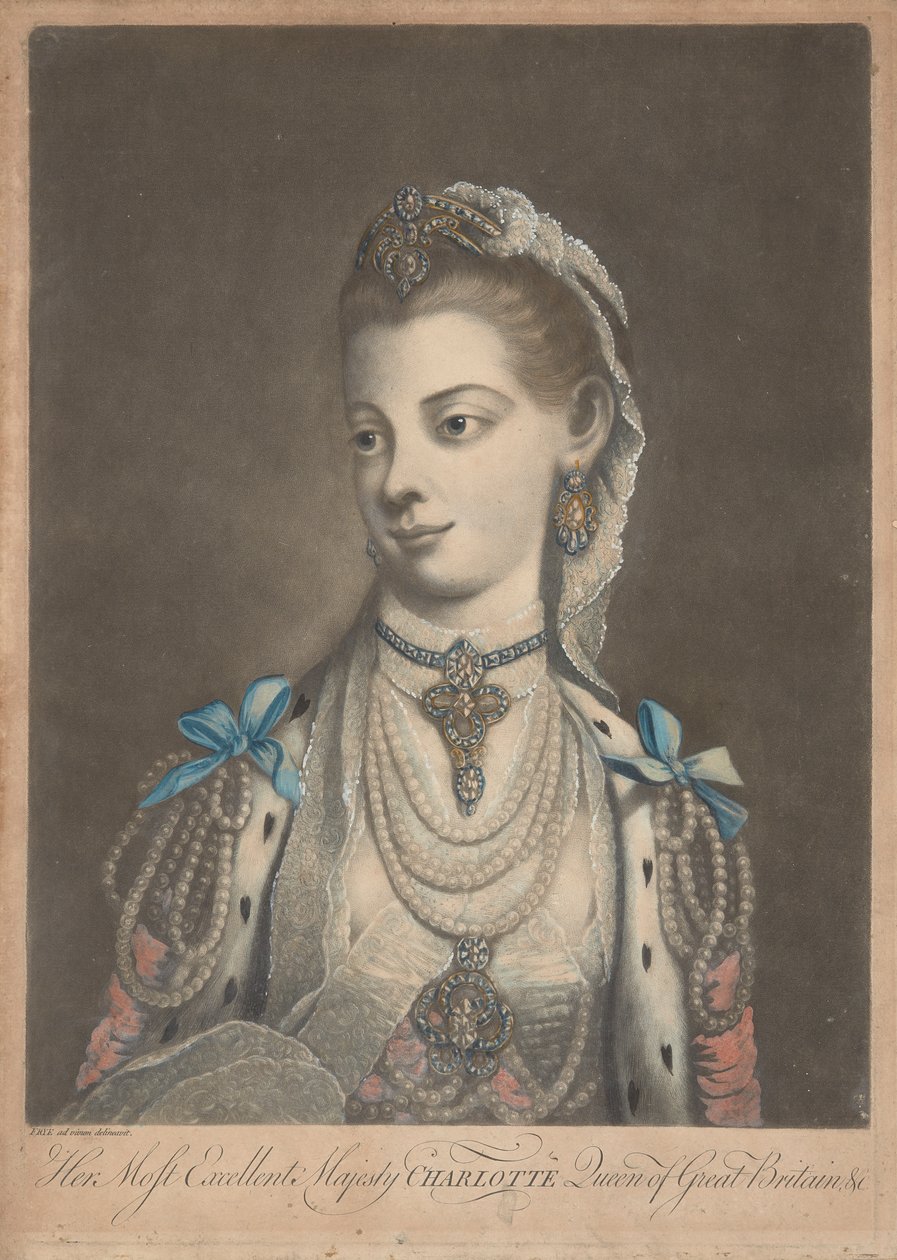 Królowa Charlotte, ok. 1762 (druk) autorstwa Richard Purcell
