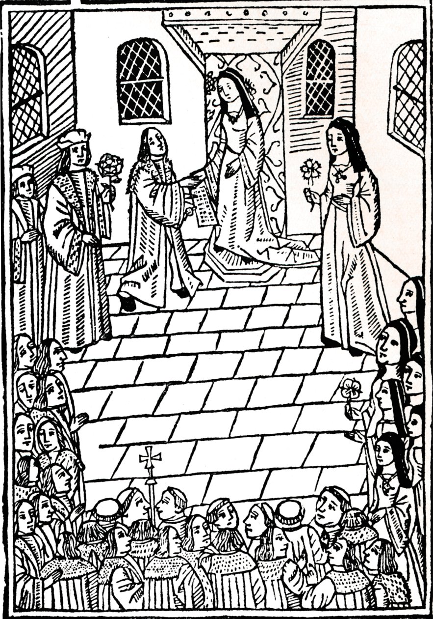 Traktat o małżeństwie między Karolem V a księżniczką Marią Tudor, c1508. autorstwa Richard Pynson
