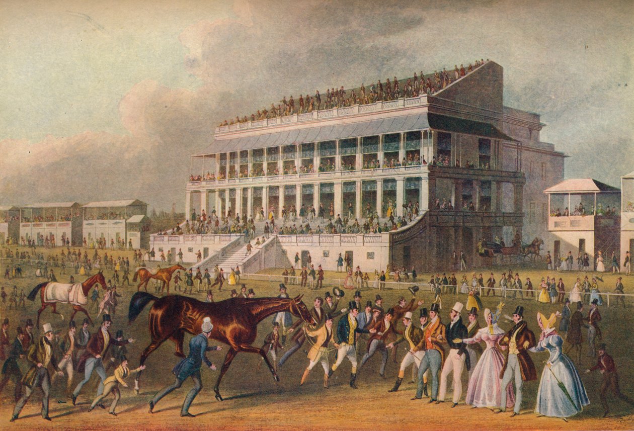 „Wielka trybuna Epsom – zwycięzca wyścigu Derby”, XIX wiek autorstwa Richard Reeve