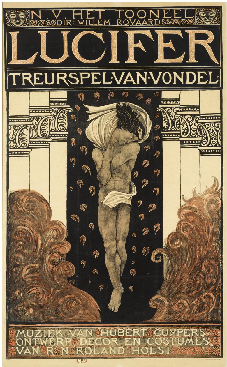 Plakat do sztuki Lucyfer, 1910 autorstwa Richard Roland Holst