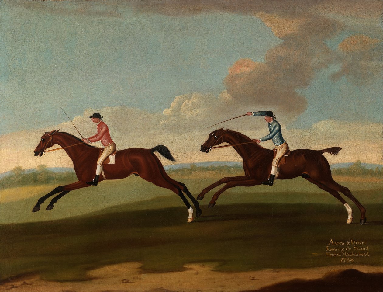 Aaron i kierowca przeprowadzają drugą falę w Maidenhead, 1754 autorstwa Richard Roper