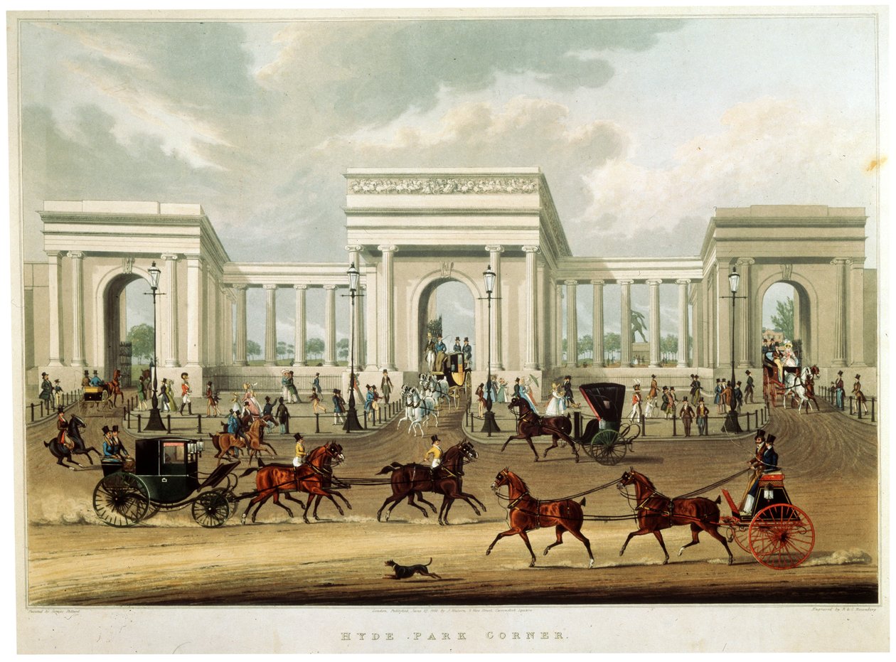 „Hyde Park Corner”, 1828 r. autorstwa Richard Rosenberg