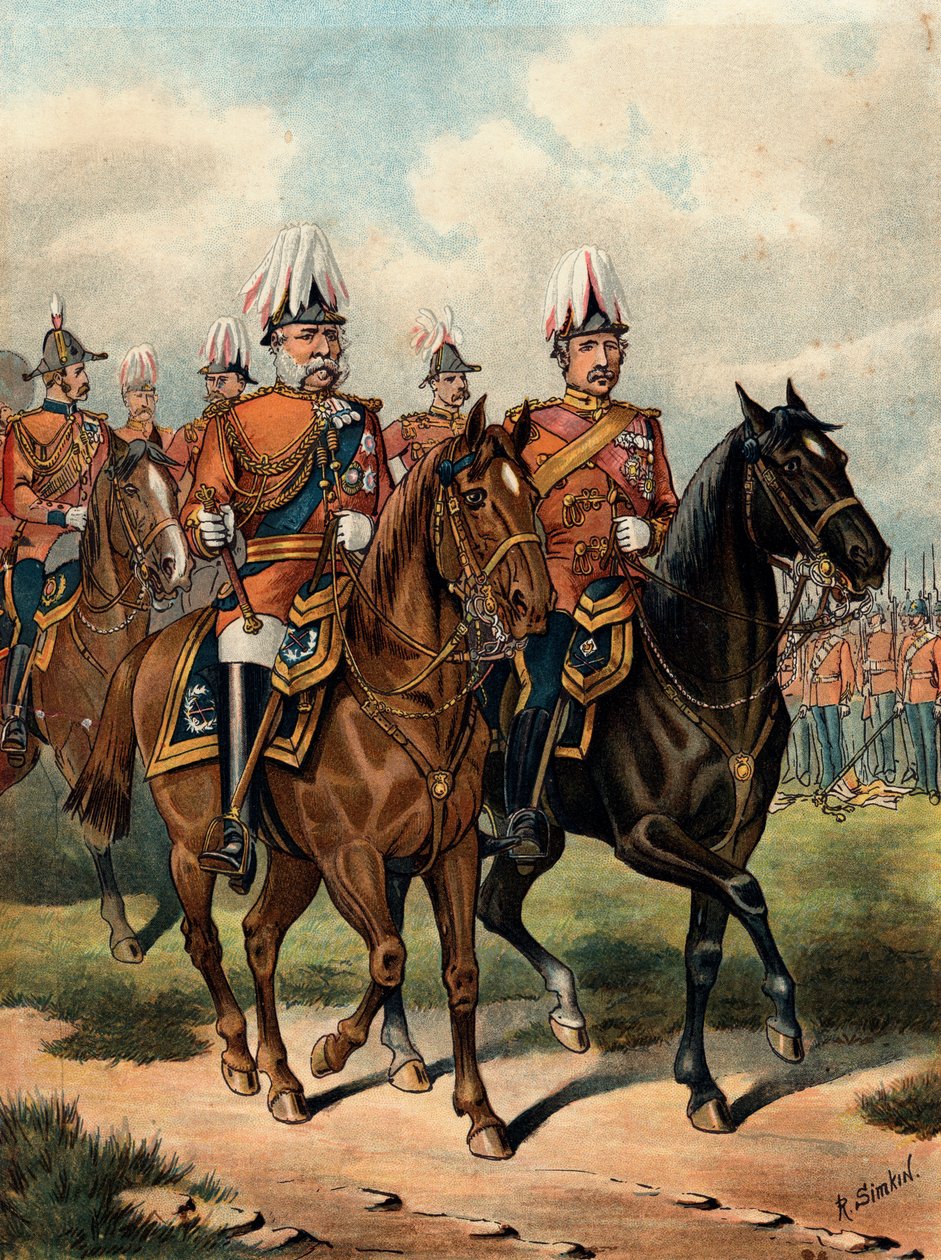 George William Frederick Charles, 2. książę Cambridge, żołnierz brytyjski, c1885 autorstwa Richard Simkin