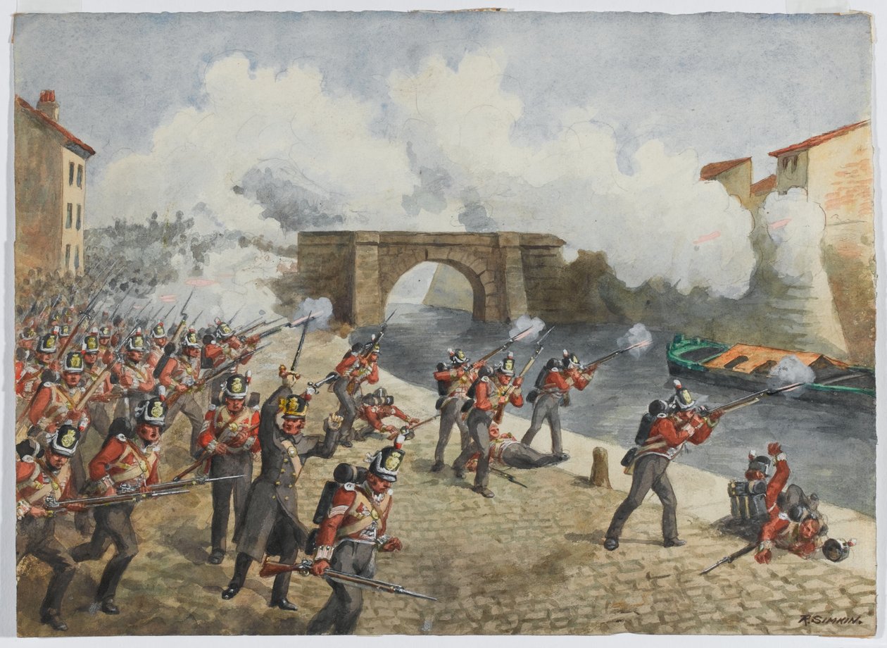 27 Pułk Inniskilling w Tuluzie, 10 kwietnia 1814, ok. 1900 autorstwa Richard Simkin
