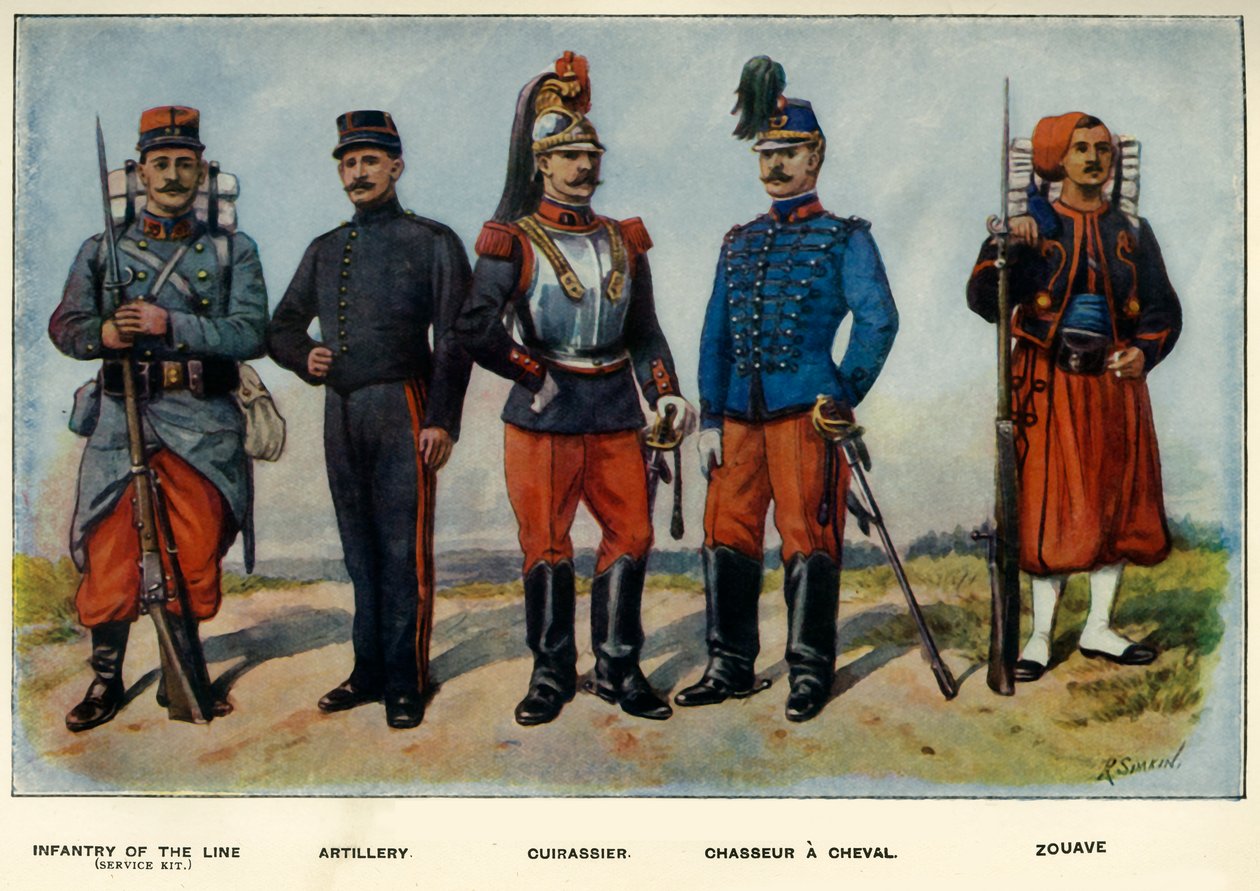 Typy armii francuskiej, 1919. autorstwa Richard Simkin