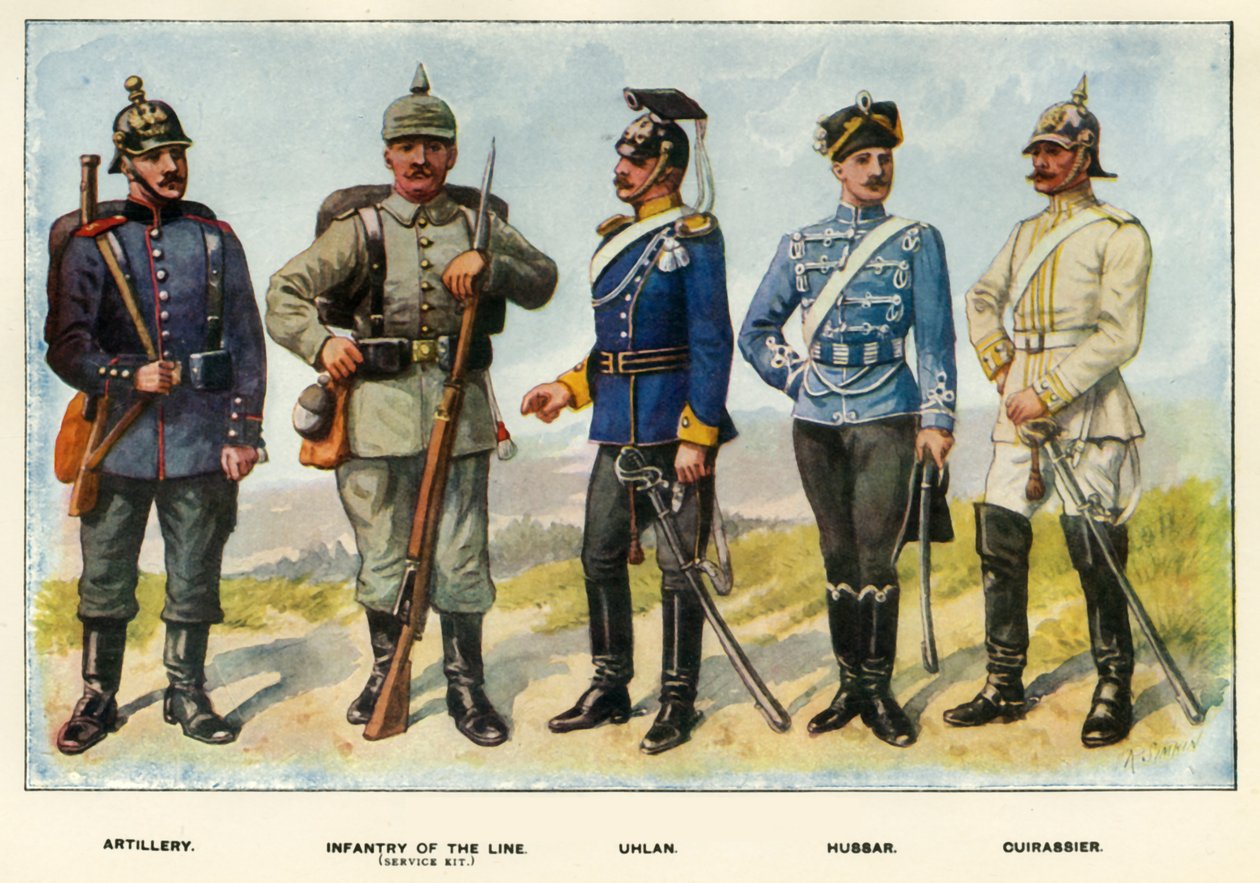 Rodzaje armii niemieckiej, 1919. autorstwa Richard Simkin