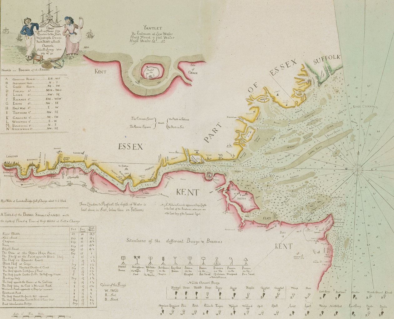 Mapa Tamizy i ujścia rzeki autorstwa Richard Stanier