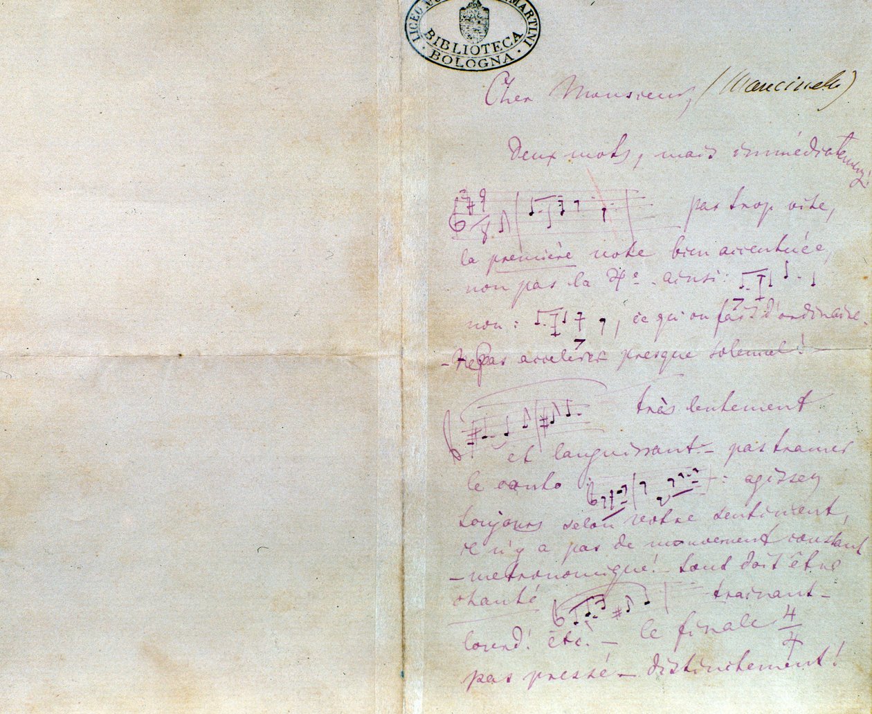 Odręczny list Richarda Wagnera do Luigiego Mancinellego, 10 grudnia autorstwa Richard Wagner