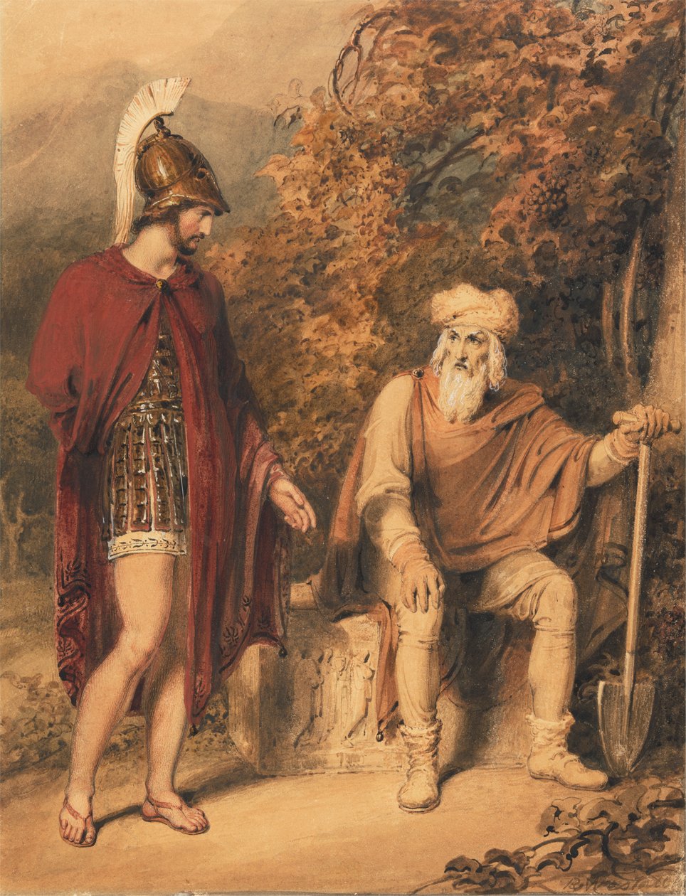 Alcybiades i Tymon autorstwa Richard Westall