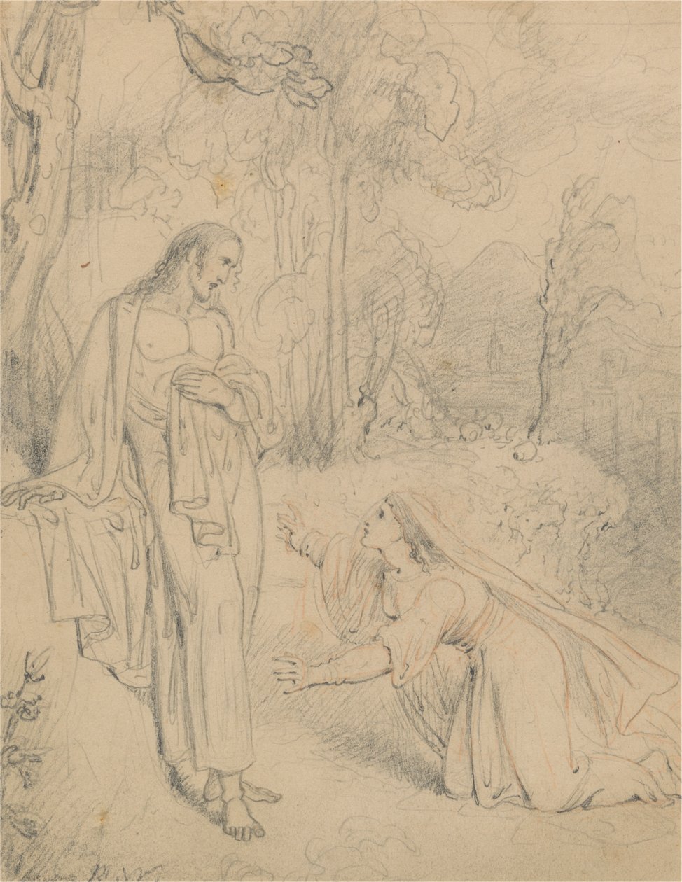 Chrystus ukazuje się Marii Magdalenie (Jan 20:13-14) autorstwa Richard Westall