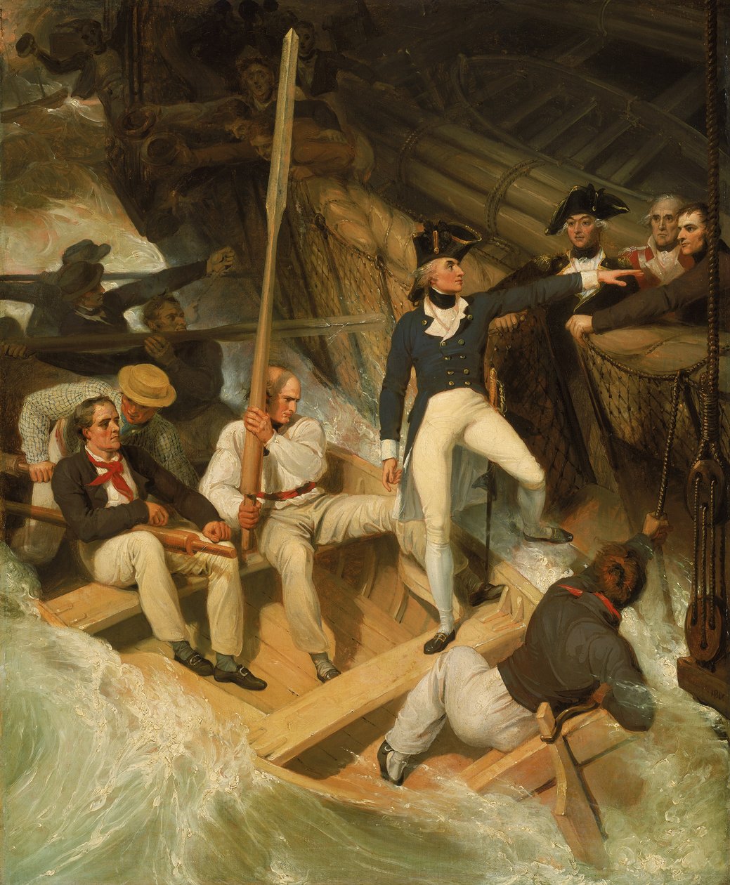 Nelson wchodzący na pokład zdobytego statku, 20 listopada 1777 r. autorstwa Richard Westall
