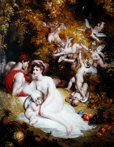 Vertumnus i Pomona, ok. 1807 (olej na desce) autorstwa Richard Westall