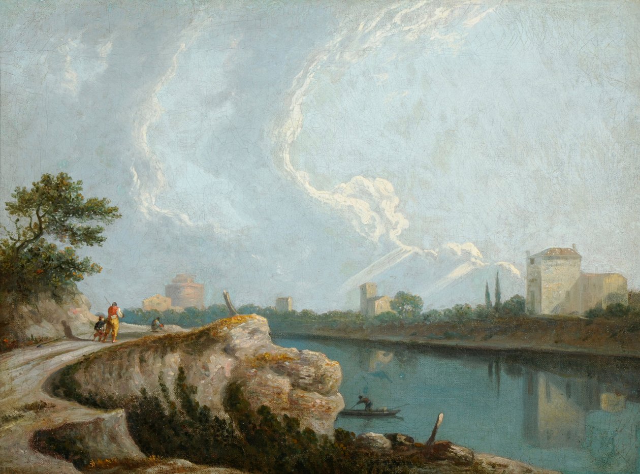 Brzegi Tybru, Rzym (olej na płótnie) autorstwa Richard Wilson