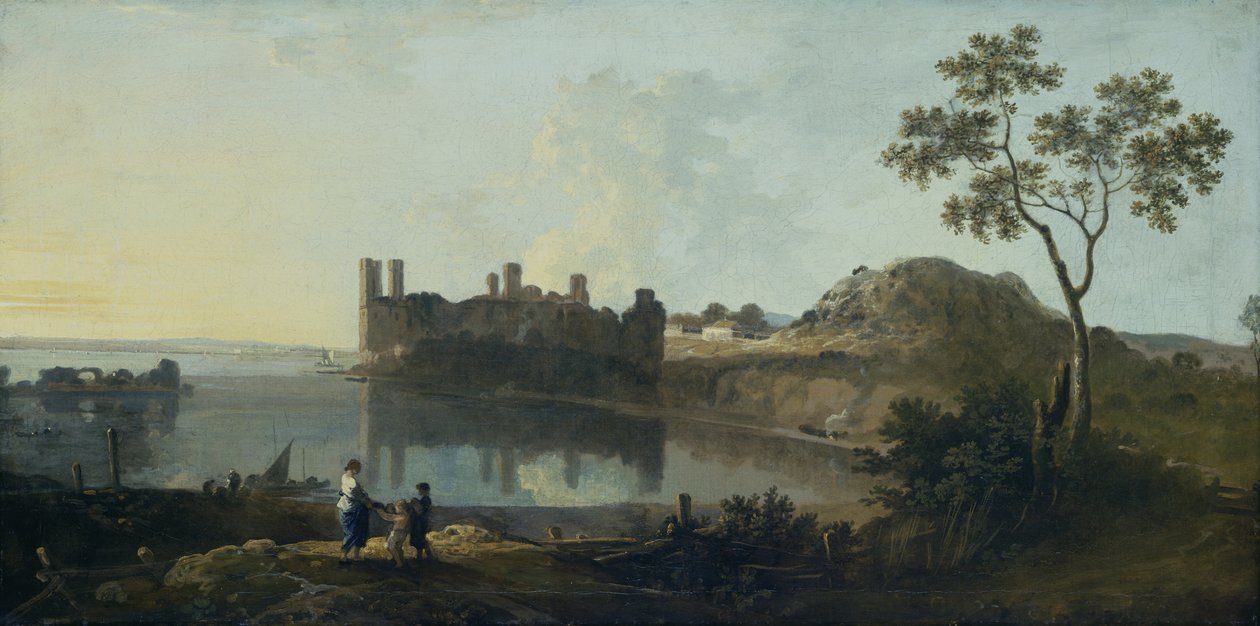 Zamek Caernarvon (olej na płótnie) autorstwa Richard Wilson
