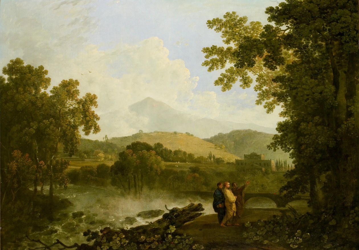 Cyceron i jego dwaj przyjaciele, Atticus i Quintus, w swojej willi w Arpinum, 1769-1770 autorstwa Richard Wilson