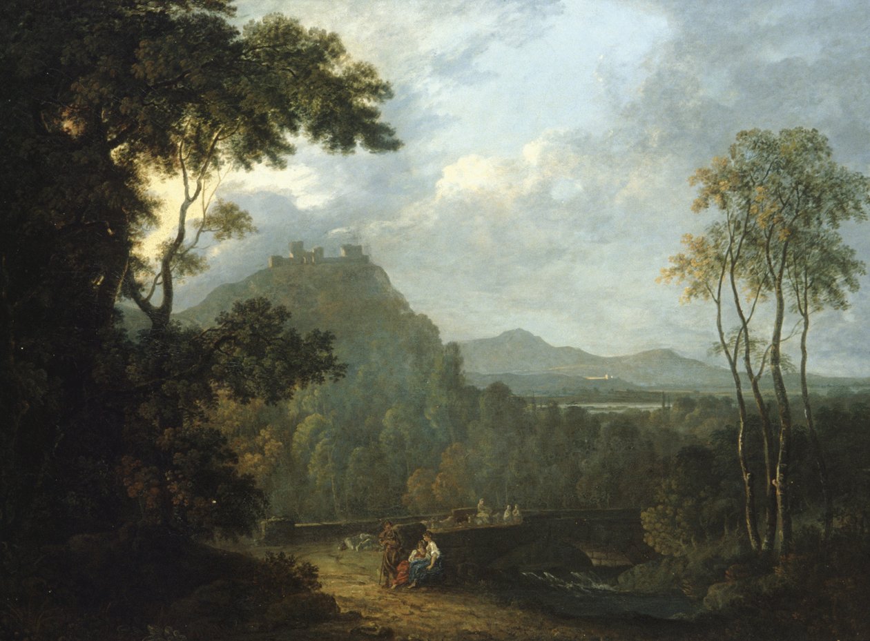 Zamek Dinas Bran, niedaleko Llangollen II, ok. 1770 (olej na płótnie) autorstwa Richard Wilson