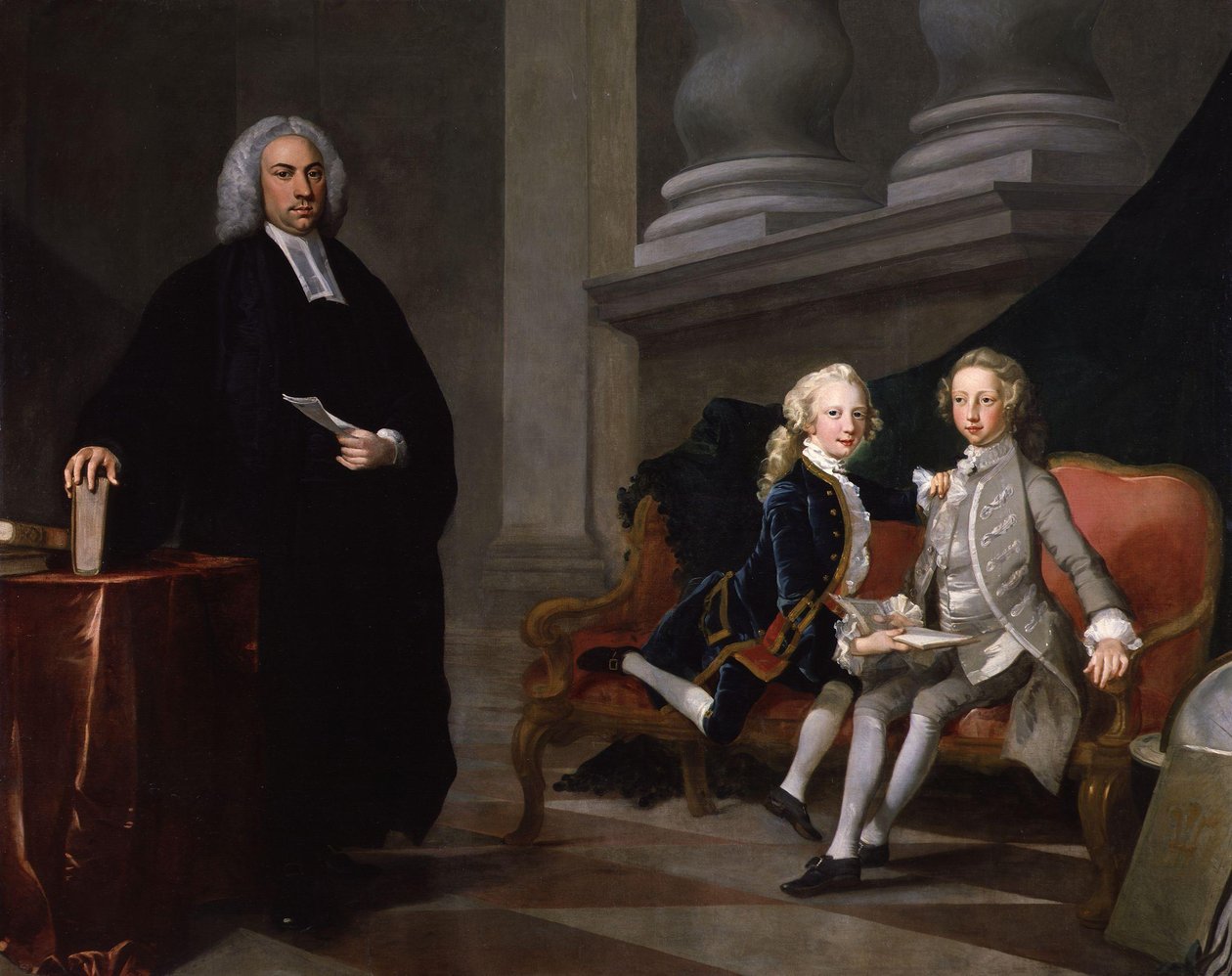 Francis Ayscough z księciem Walii (późniejszym królem Jerzym III) i Edwardem Augustem, księciem Yorku i Albany (!) autorstwa Richard Wilson