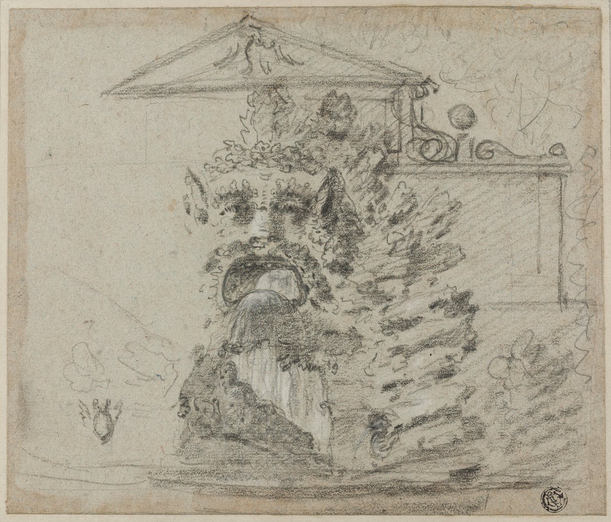 "Il Mascherone", fontanna Rocaille na terenie Villa Borghese autorstwa Richard Wilson