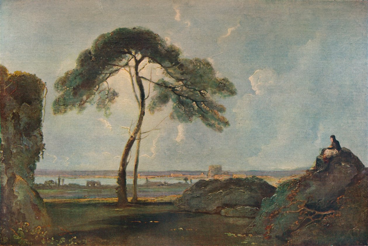 Pejzaż włoski z sosną kamienną, c1756, 1938 autorstwa Richard Wilson