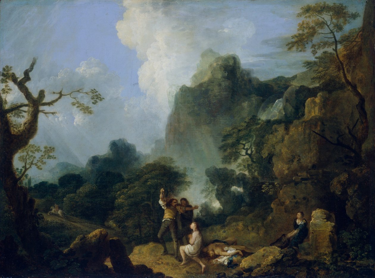 „Krajobraz z Bandittim: morderstwo”, 1723-1782 autorstwa Richard Wilson