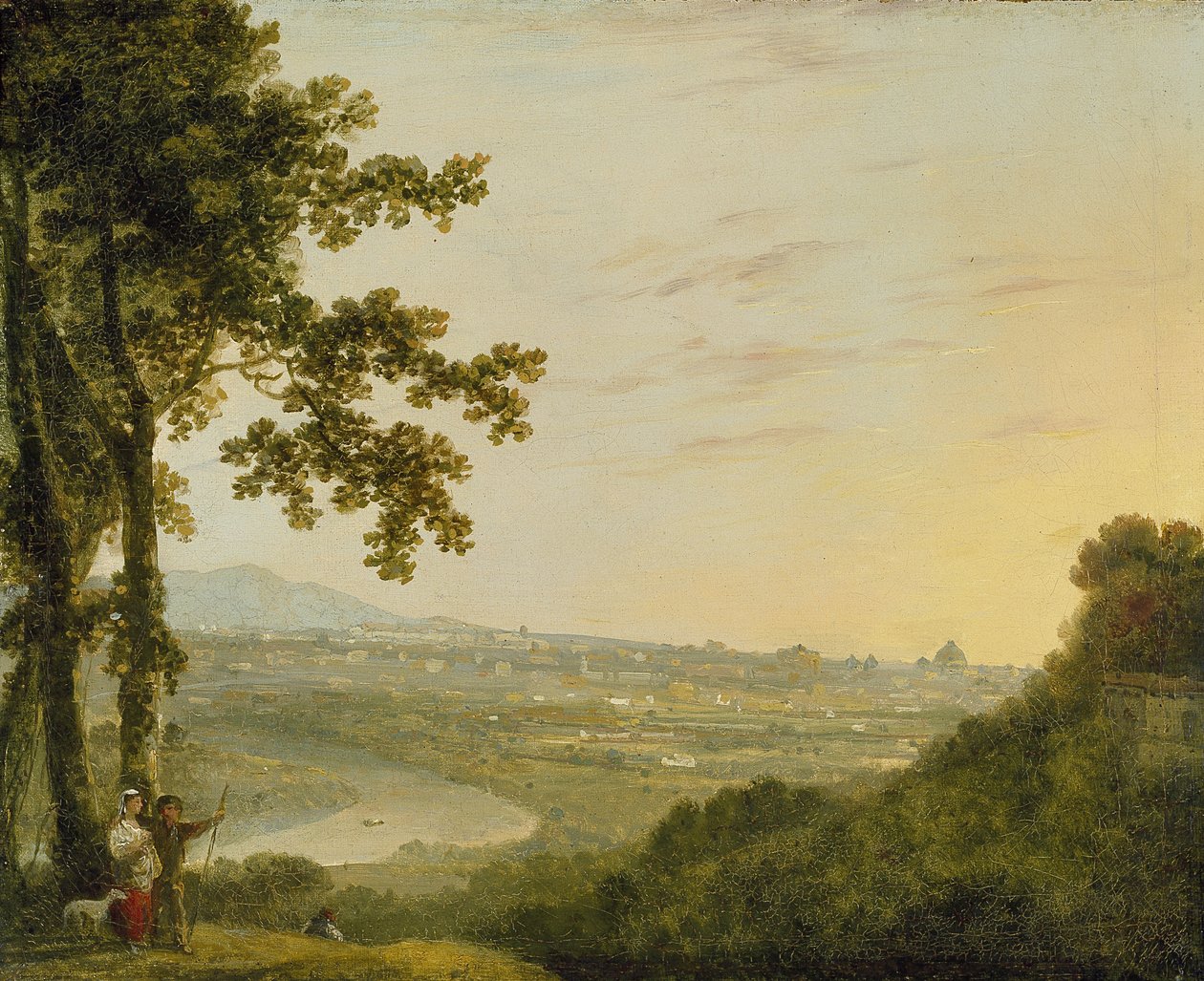 Rzym z Villa Madama, w trakcie lub po 1753 roku (olej na płótnie) autorstwa Richard Wilson