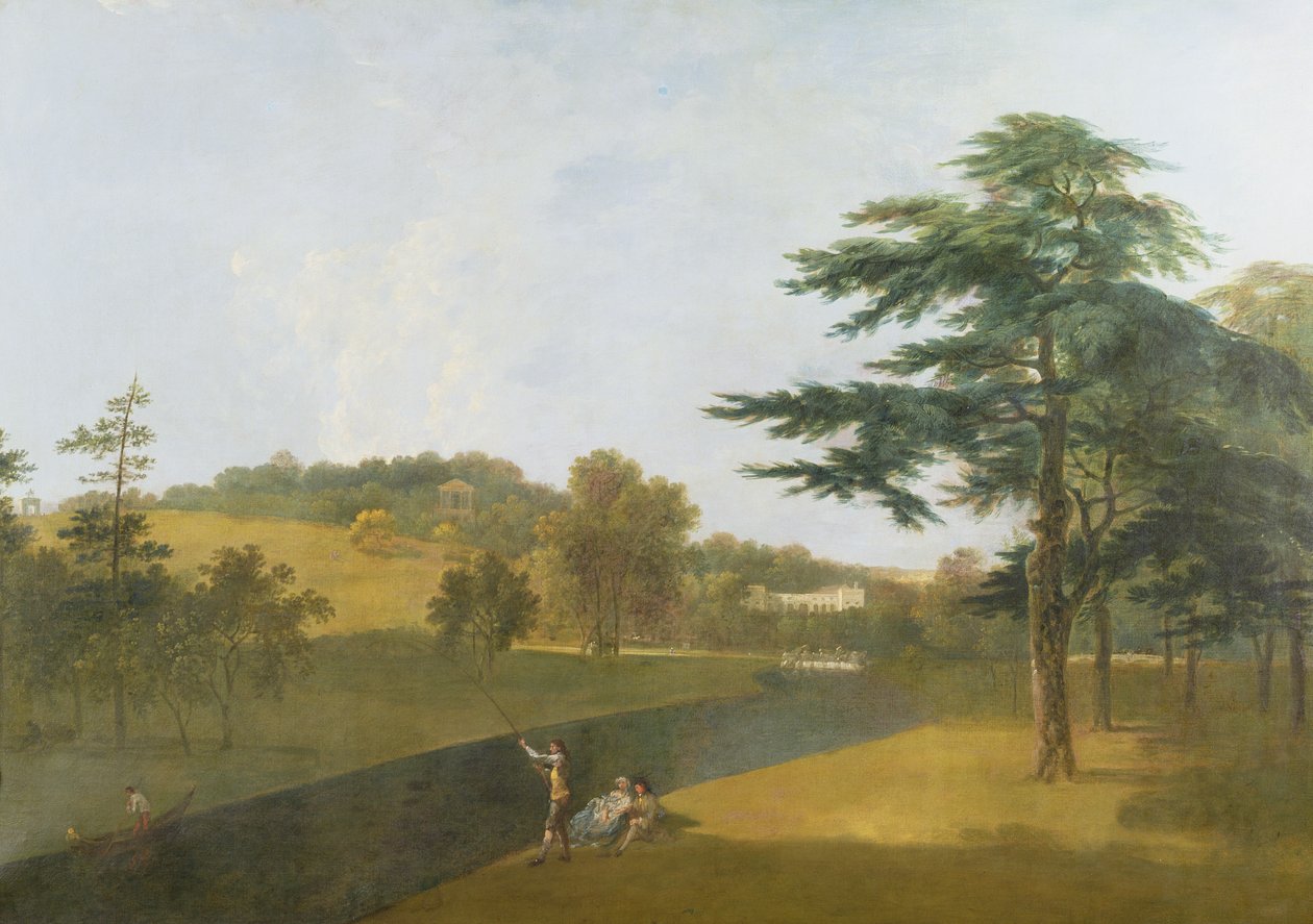 South View of Wilton House, po drugiej stronie Nadder (olej na płótnie) autorstwa Richard Wilson