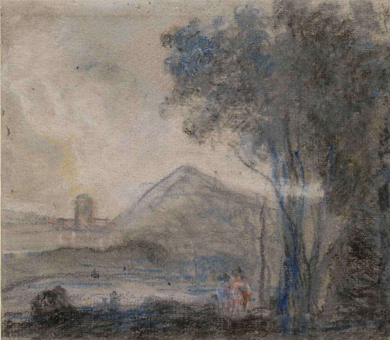 Studium dla „Cicero i jego przyjaciół”, c1770s autorstwa Richard Wilson