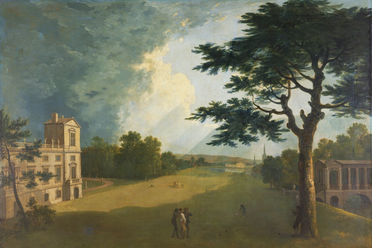 Wilton House, South View from the Garden (olej na płótnie) autorstwa Richard Wilson