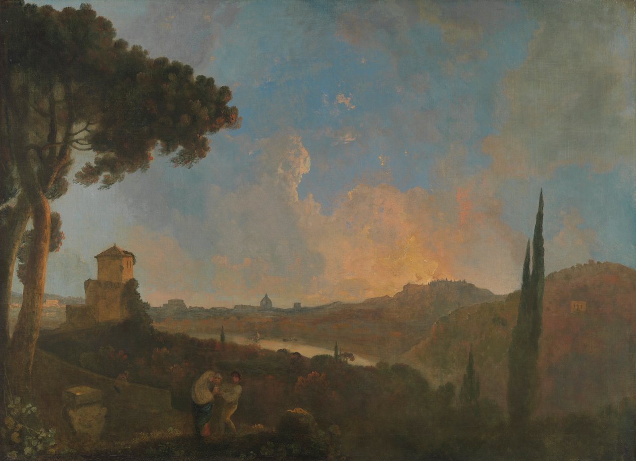 Widok Tybru z Rzymem w oddali autorstwa Richard Wilson